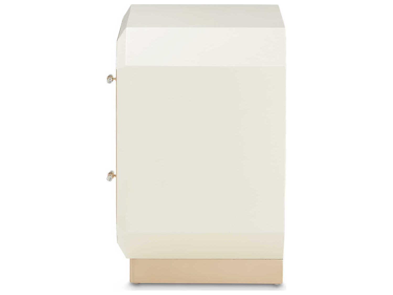 Michael Amini La Rachelle 2-Drawers White Birch Wood Nightstand