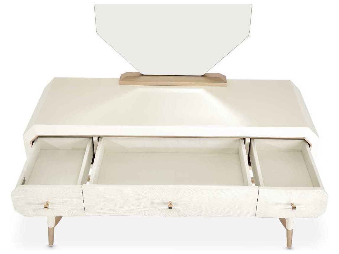 Luxecor Gilded Champagne Birch Wood Vanity Table