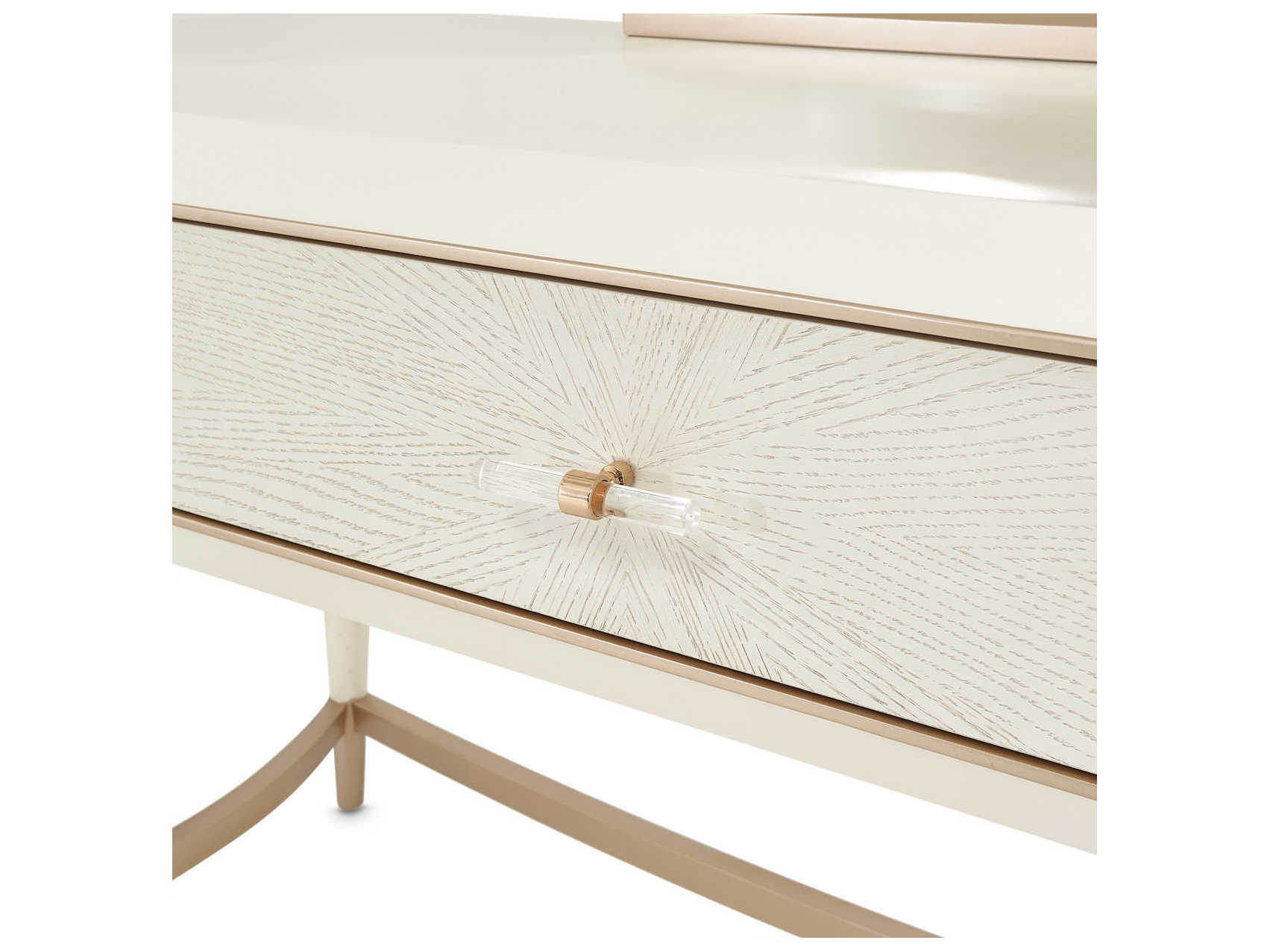 Luxecor Gilded Champagne Birch Wood Vanity Table