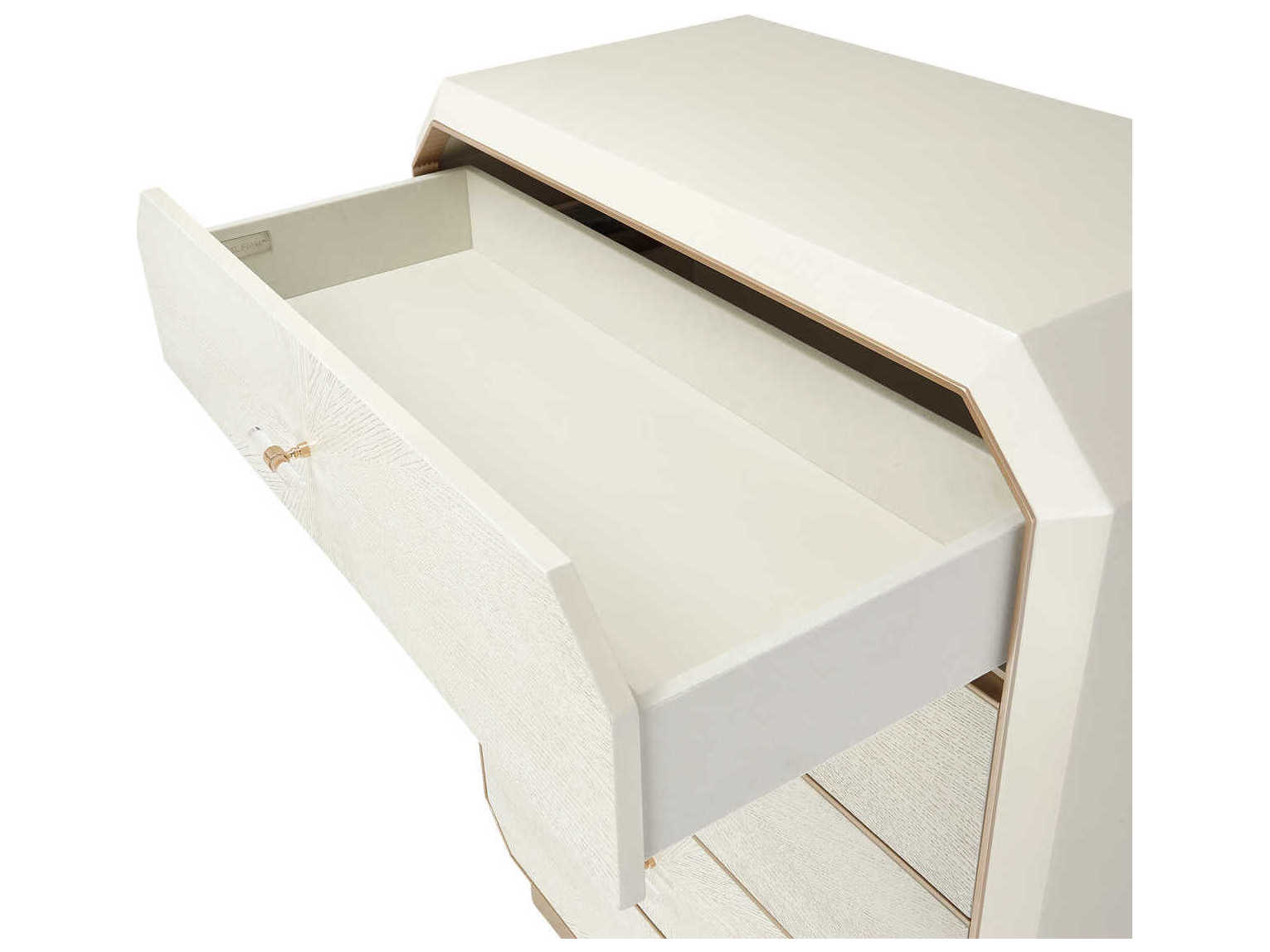 Luxecor Gilded Champagne White Birch Wood Accent Chest