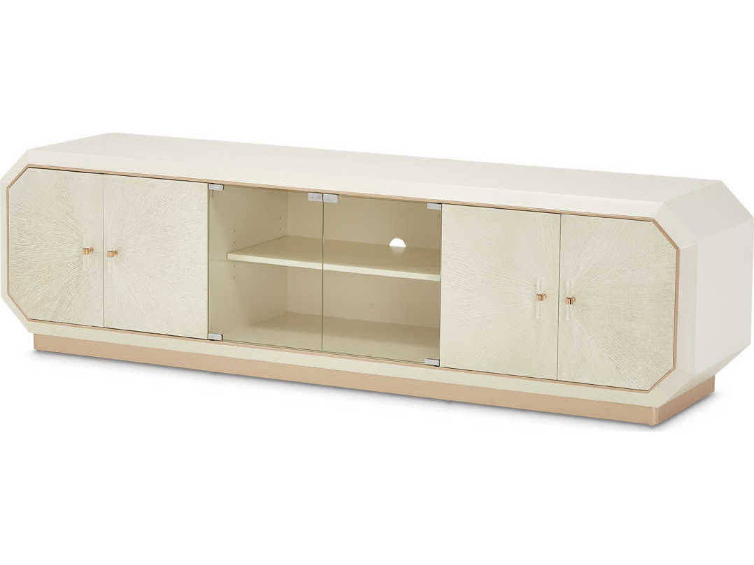 Michael Amini La Rachelle 80" Birch Wood Champagne Media Console