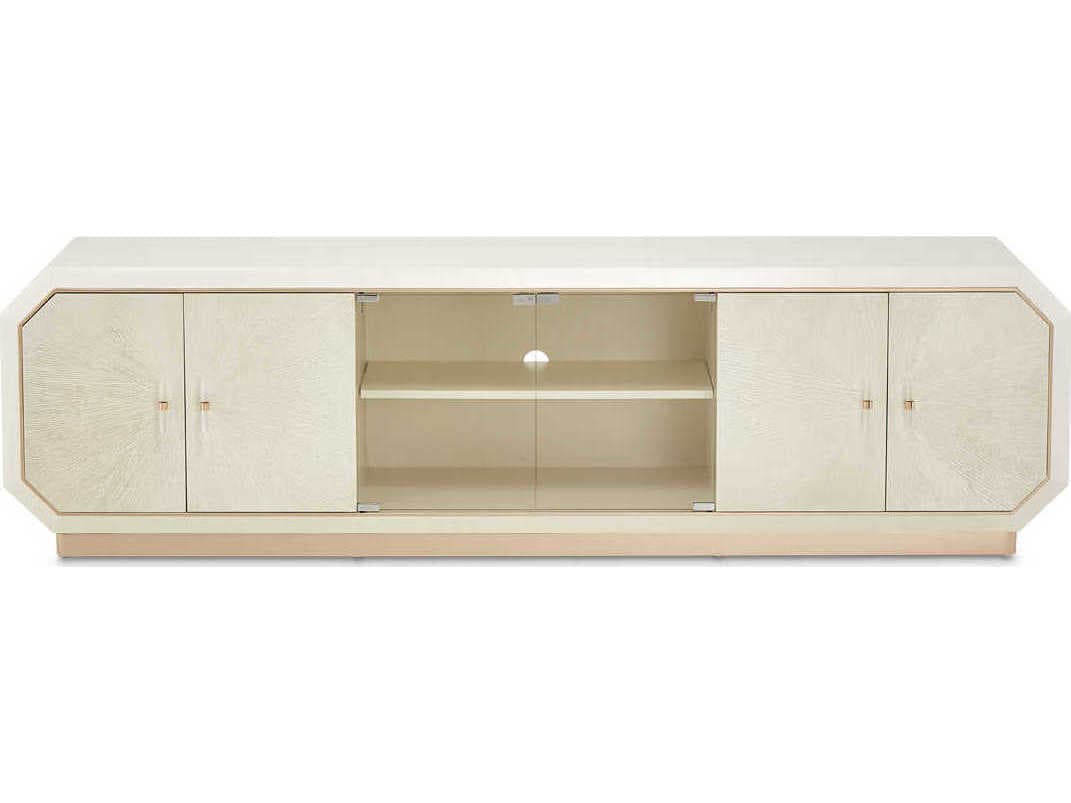Michael Amini La Rachelle 80" Birch Wood Champagne Media Console