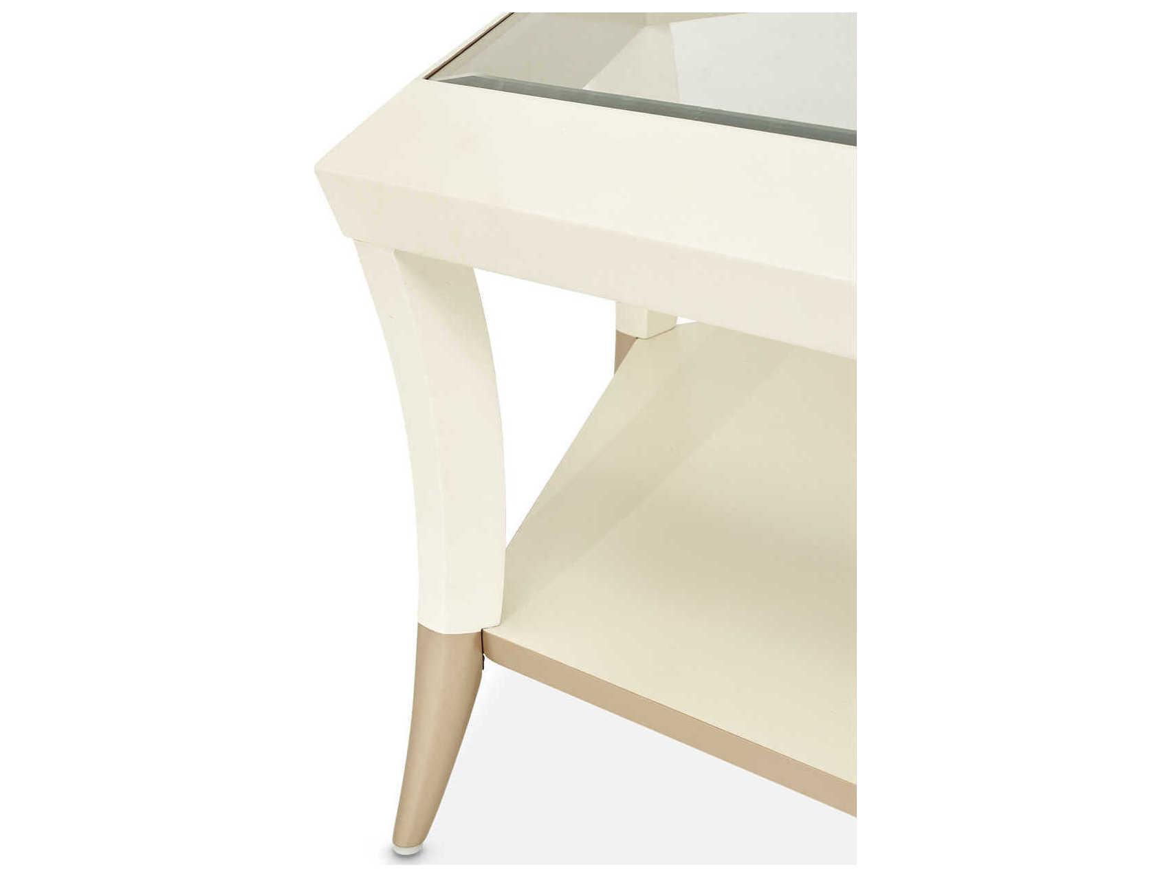 Michael Amini La Rachelle Hexagon Glass Champagne Cocktail Table