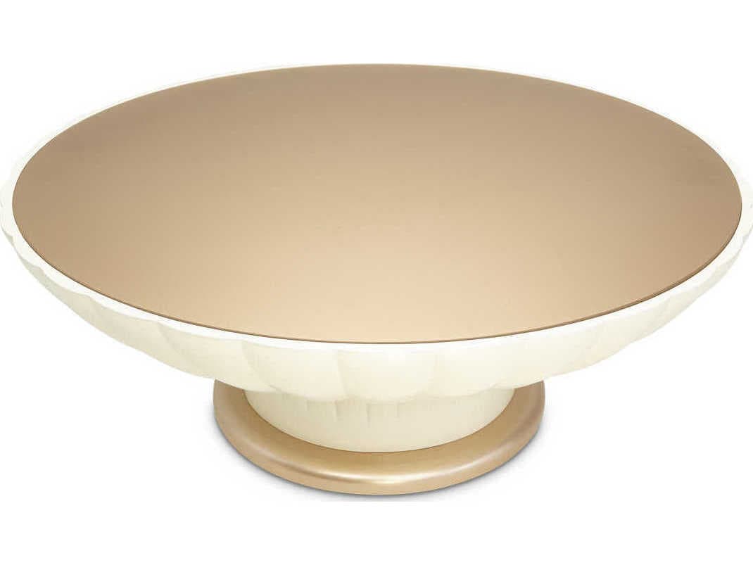 Michael Amini La Rachelle Round Glass Champagne Cocktail Table