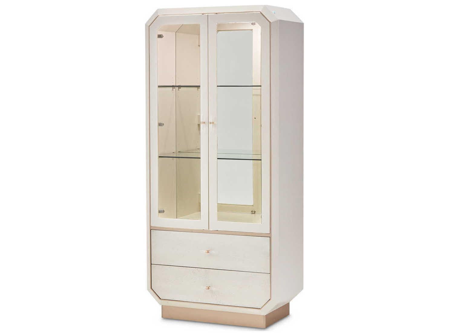 Michael Amini La Rachelle Solid Wood Champagne Display Cabinet