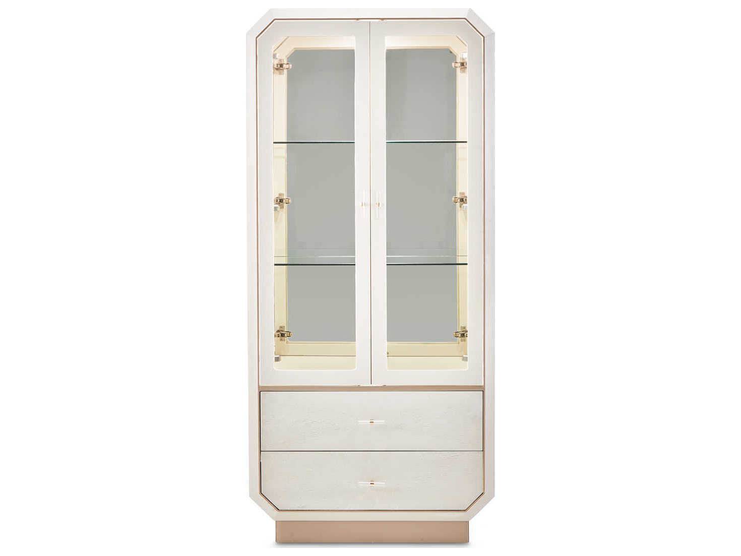Michael Amini La Rachelle Solid Wood Champagne Display Cabinet