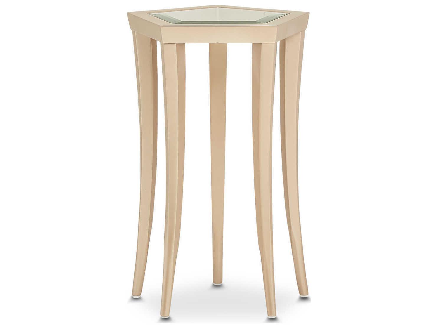 Michael Amini La Rachelle Octagon Glass Champagne End Table