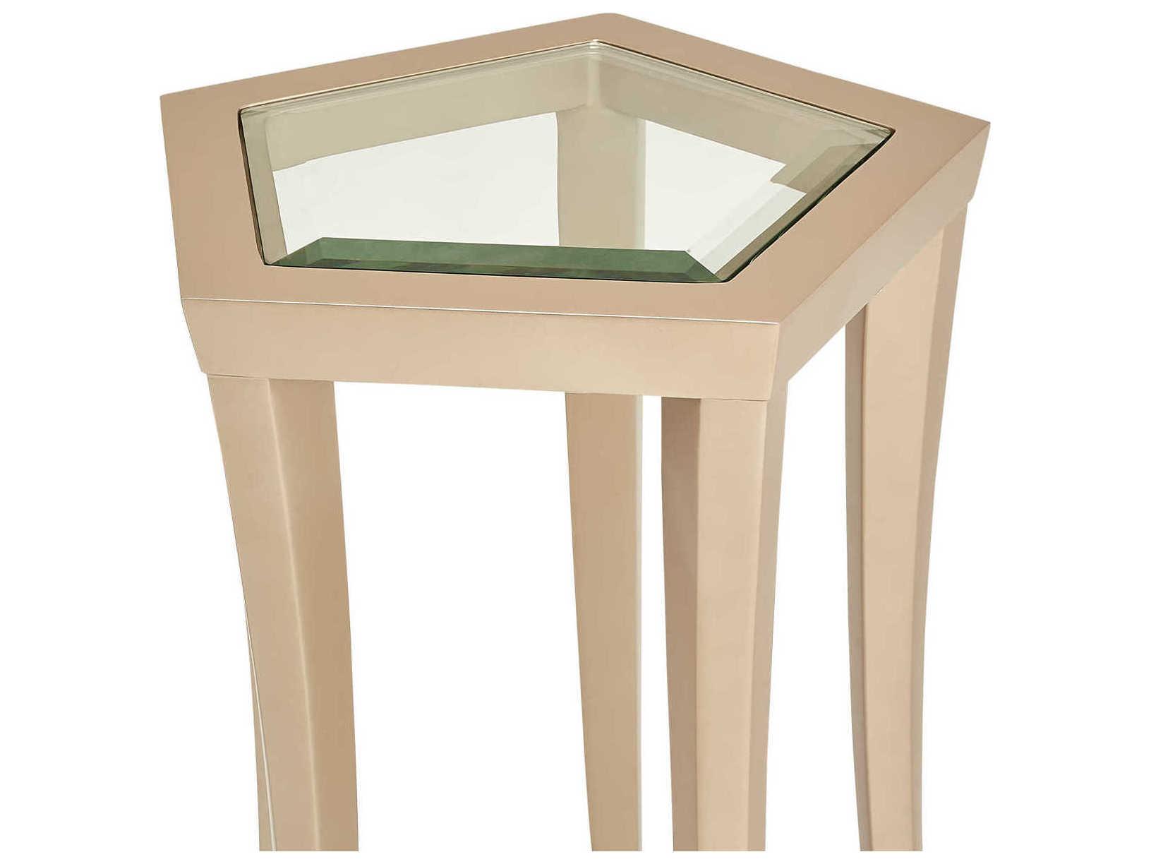 Michael Amini La Rachelle Octagon Glass Champagne End Table