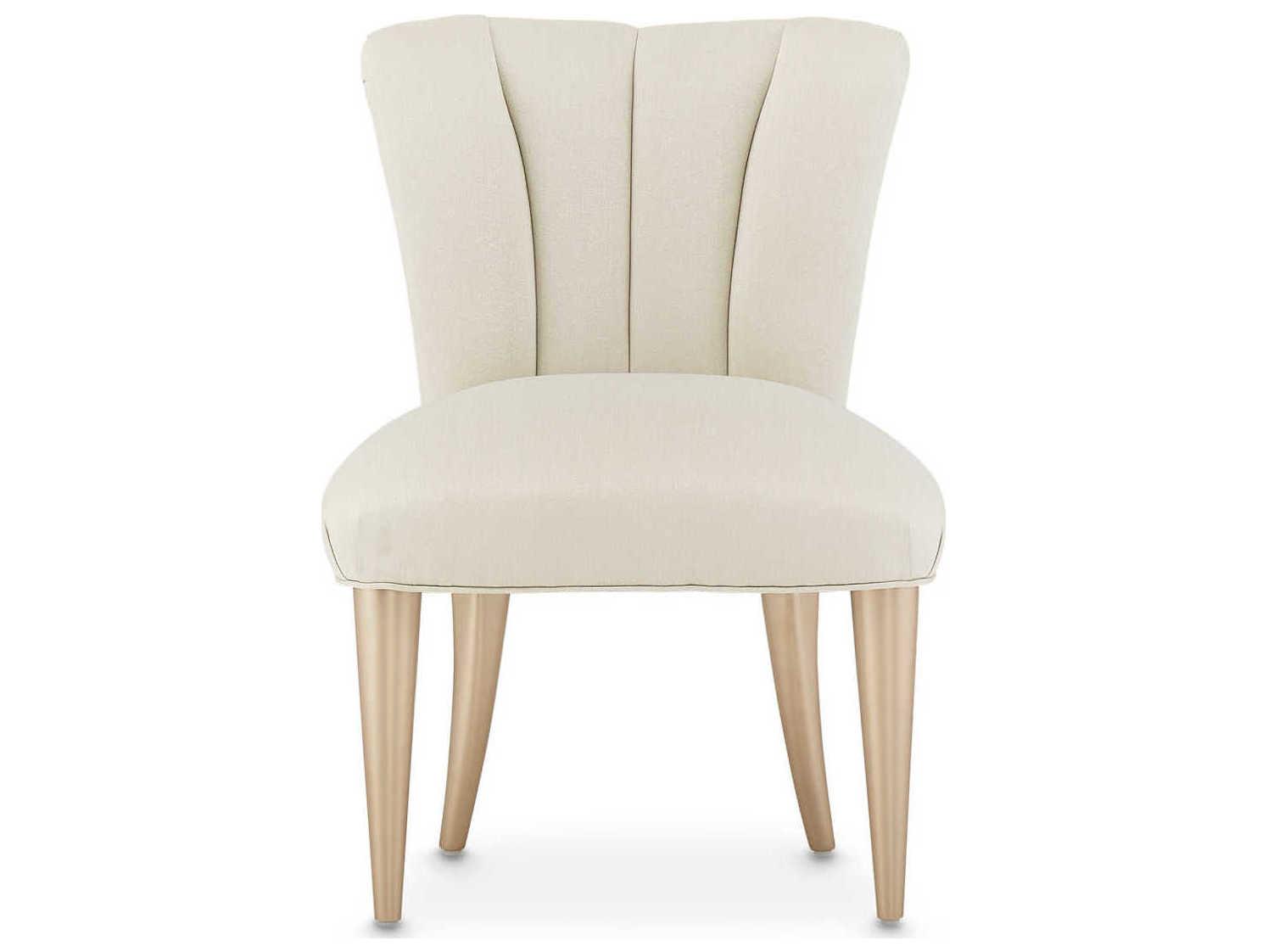 Michael Amini La Rachelle White Fabric Accent Chair