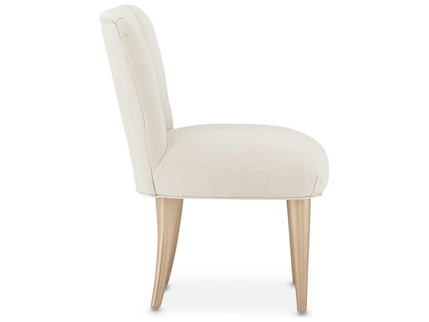 Michael Amini La Rachelle White Fabric Accent Chair
