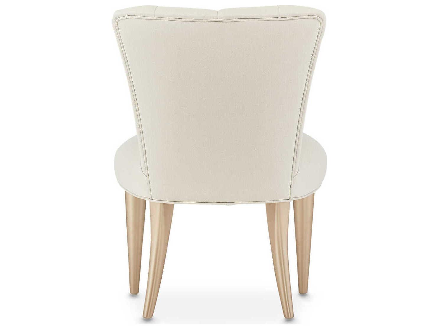 Michael Amini La Rachelle White Fabric Accent Chair