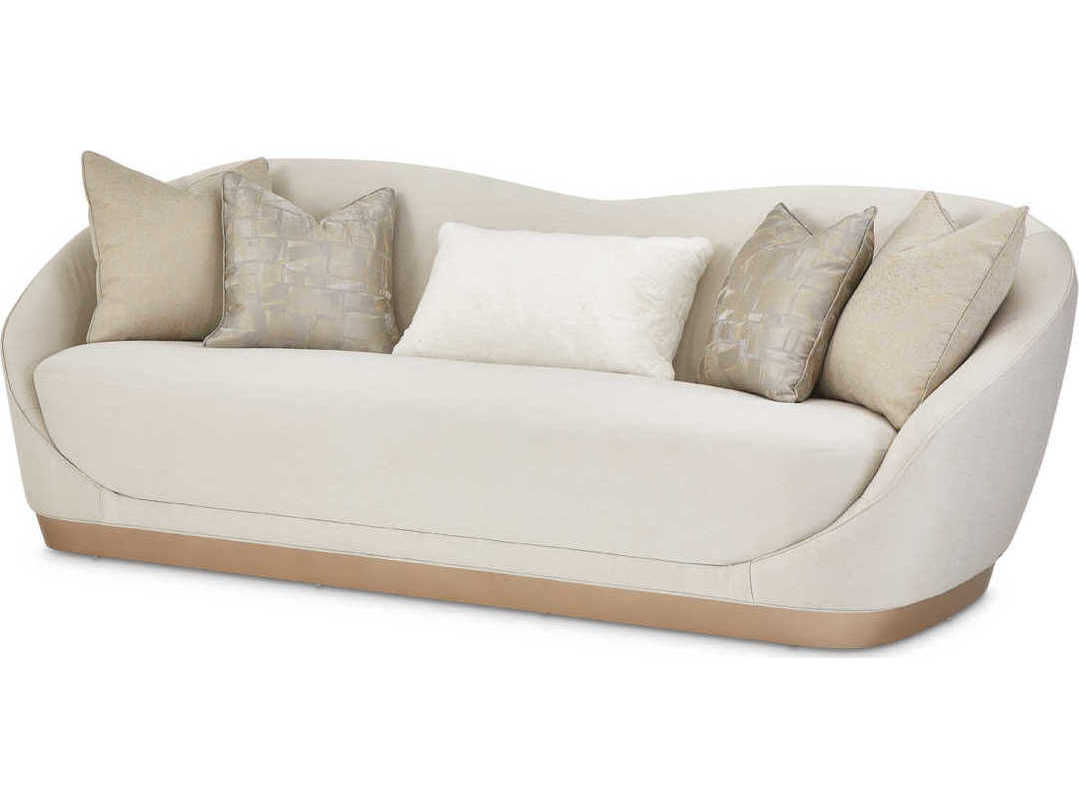 Michael Amini La Rachelle Icicle White Upholstered Sofa