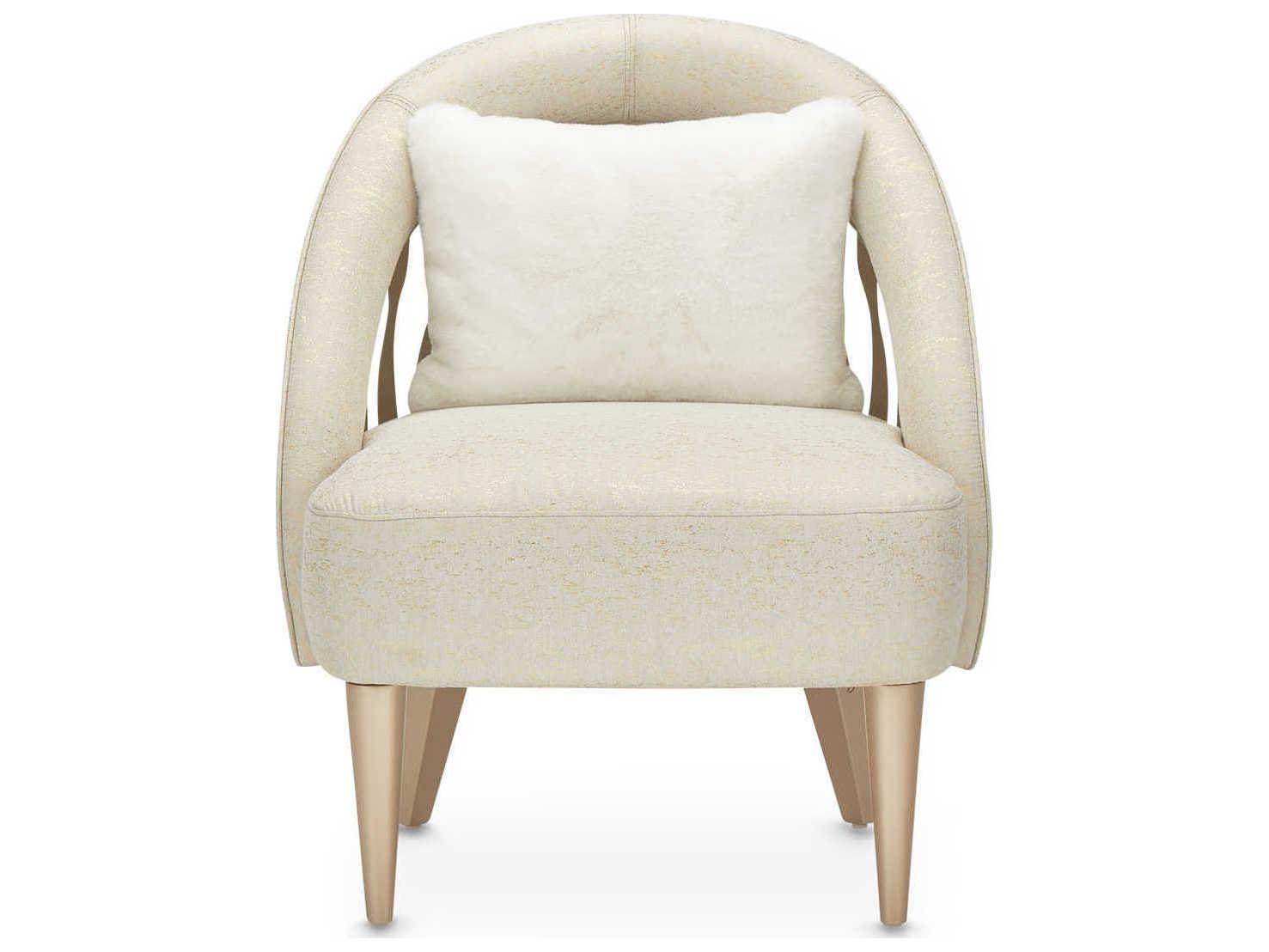 Michael Amini La Rachelle White Fabric Accent Chair
