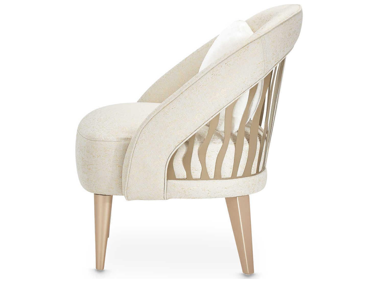 Michael Amini La Rachelle White Fabric Accent Chair