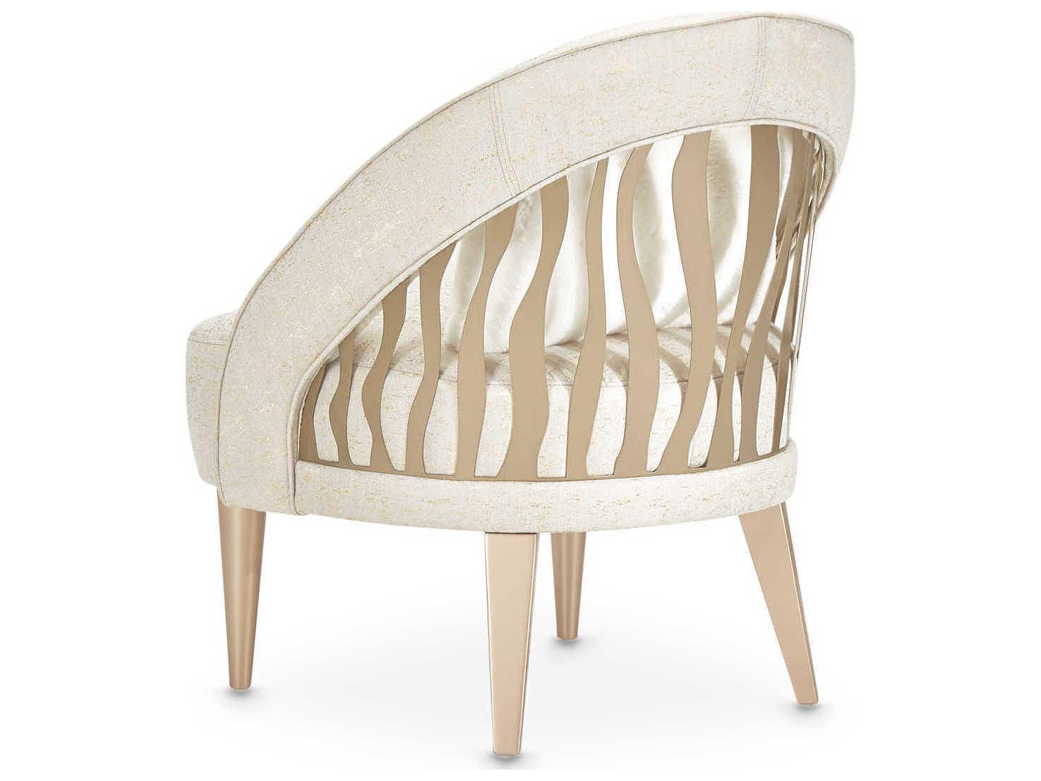 Michael Amini La Rachelle White Fabric Accent Chair