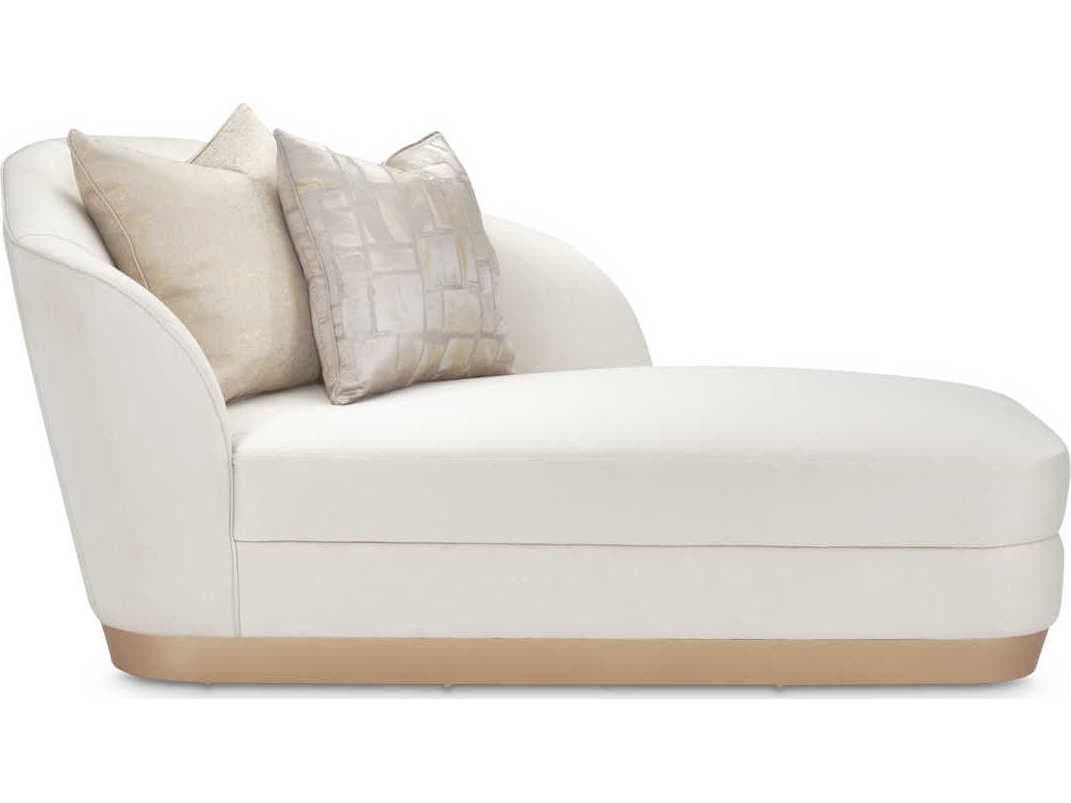 Michael Amini La Rachelle Icicle White Upholstered Chaise