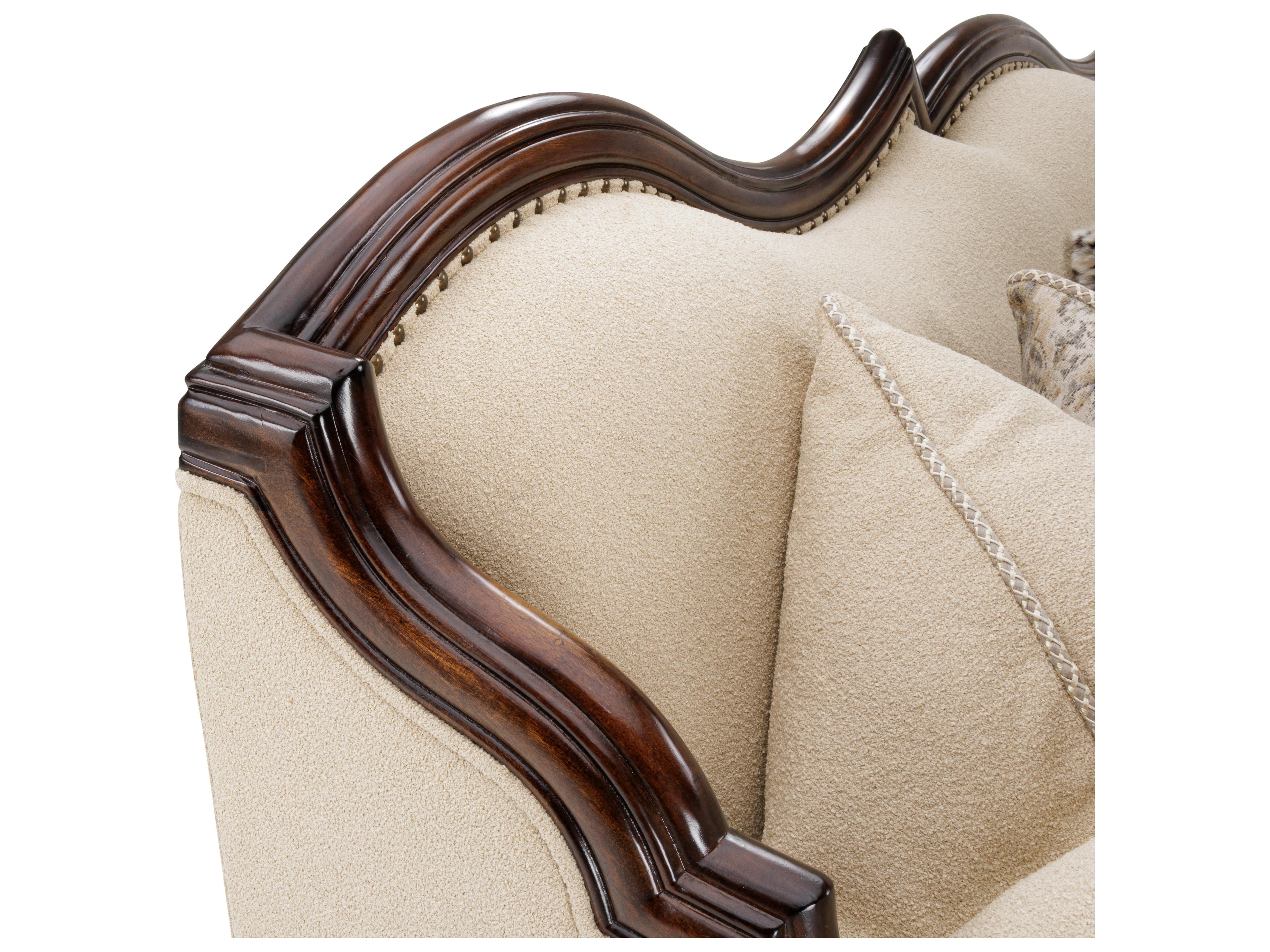 Michael Amini Chamberi Beige Upholstered Sectional Sofa