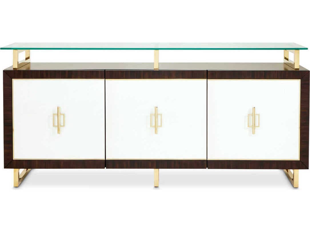 Luxecor Gilded 76" Poplar Wood Espresso Sideboard