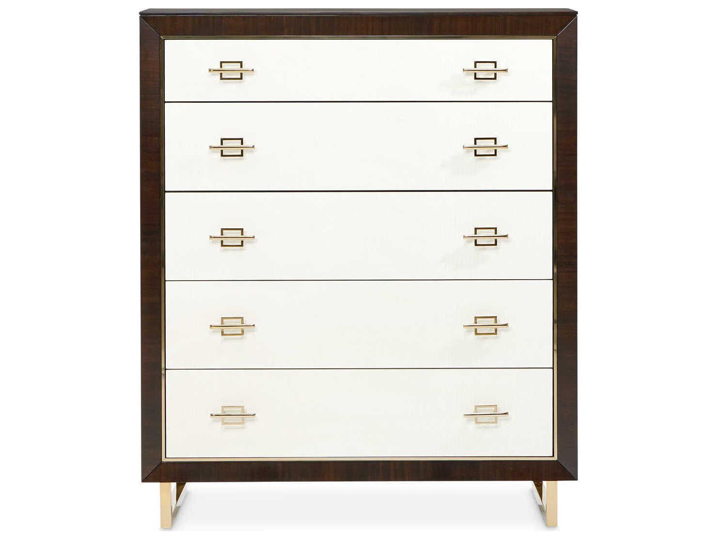 Luxecor Gilded White Espresso Brown Poplar Wood Accent Chest
