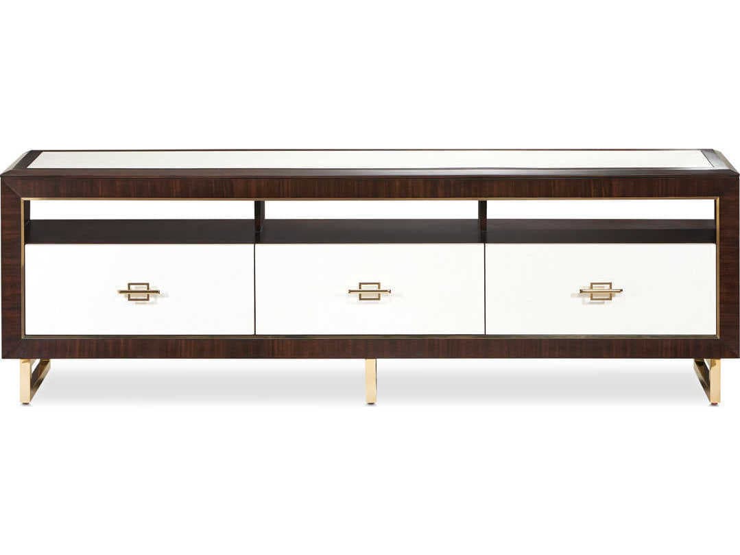 Luxecor Gilded 82" Poplar Wood Espresso Media Console