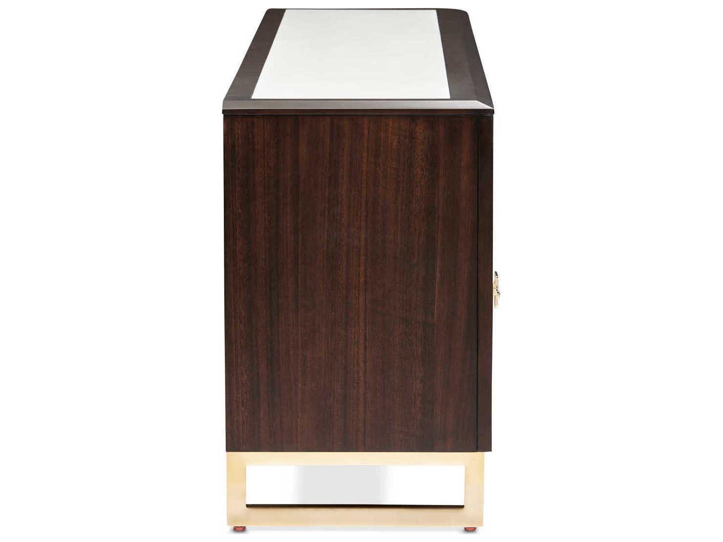 Luxecor Gilded 82" Poplar Wood Espresso Media Console