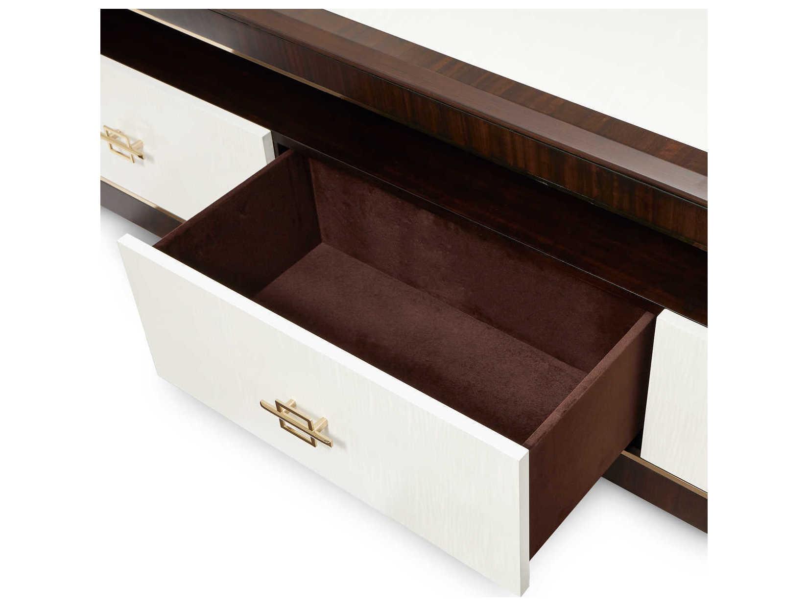 Luxecor Gilded 82" Poplar Wood Espresso Media Console