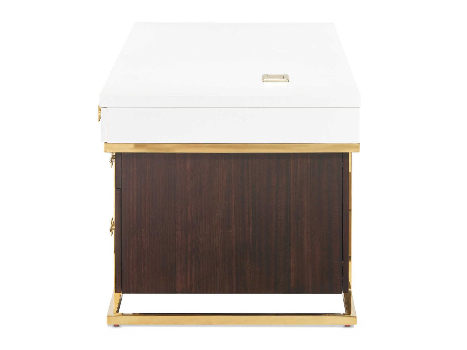 Luxecor Gilded Espresso White Poplar Wood Executive Desk