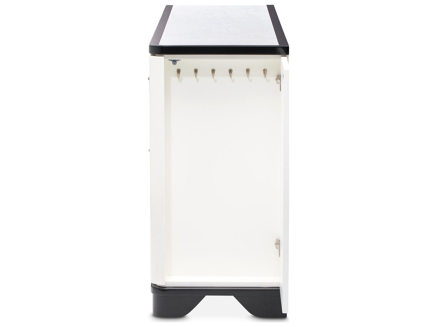 Michael Amini Tuxedo 6-Drawers Black Poplar Wood Double Dresser