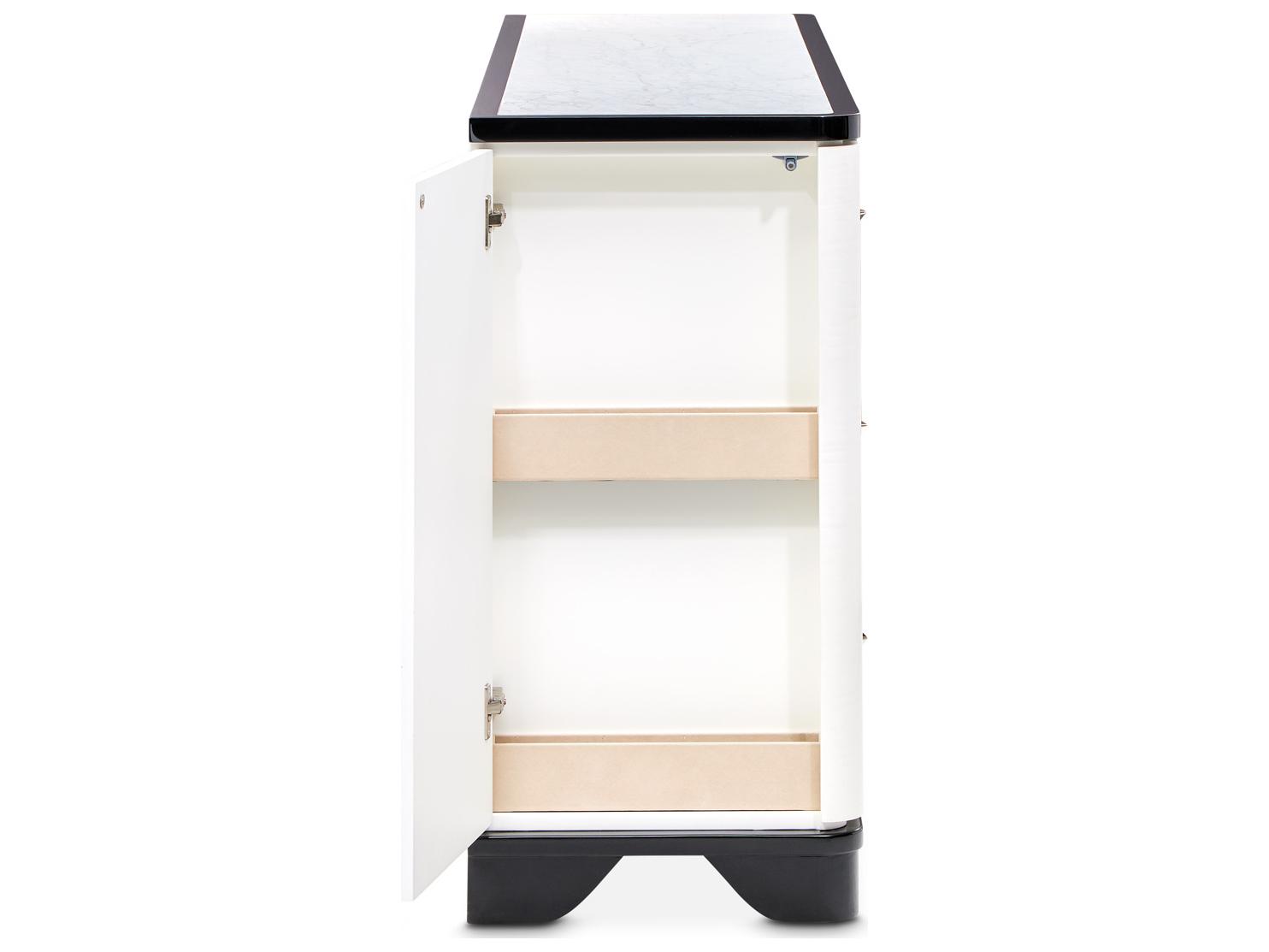 Michael Amini Tuxedo 6-Drawers Black Poplar Wood Double Dresser