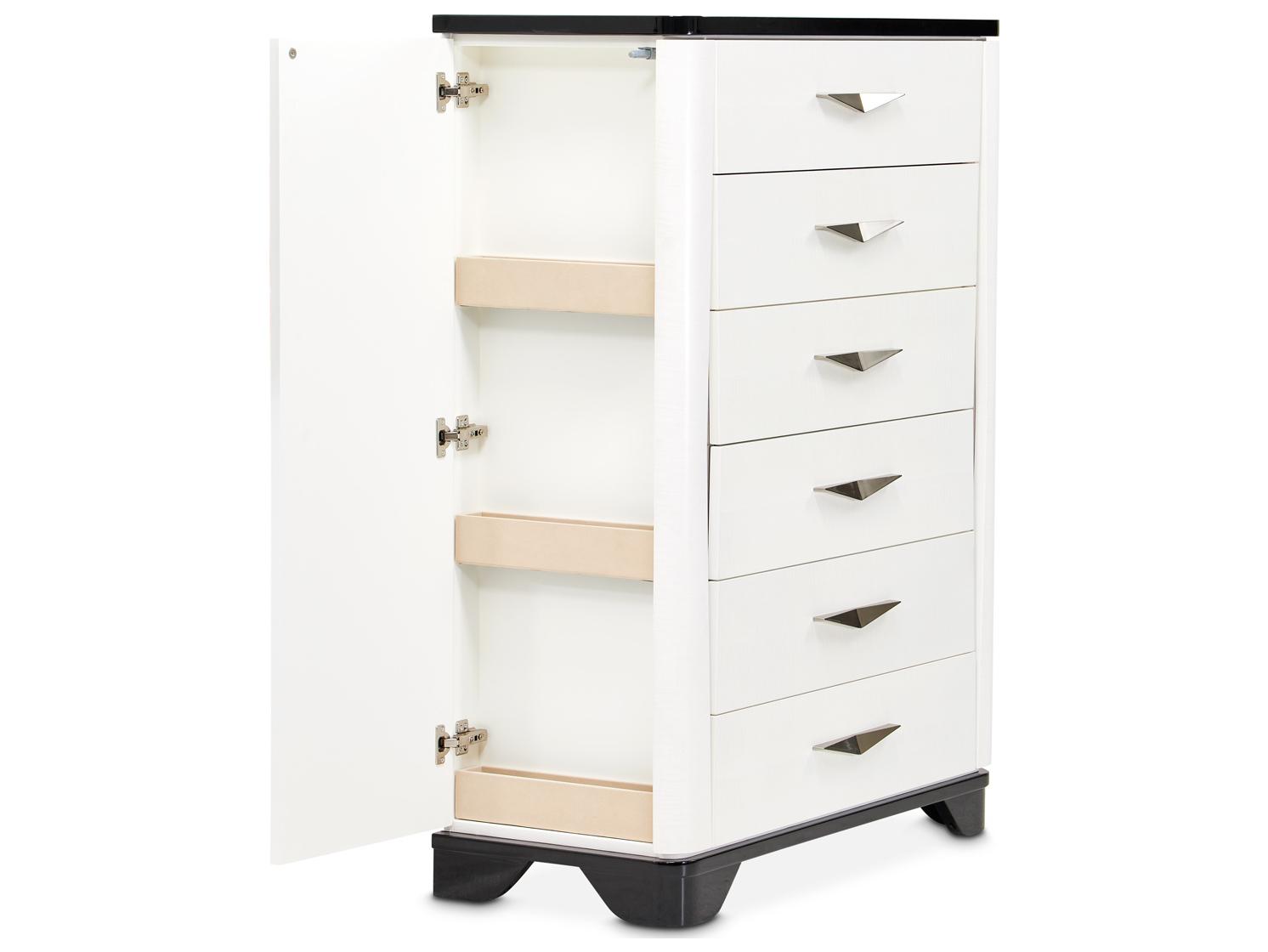 Michael Amini Tuxedo Black Poplar Wood Accent Chest