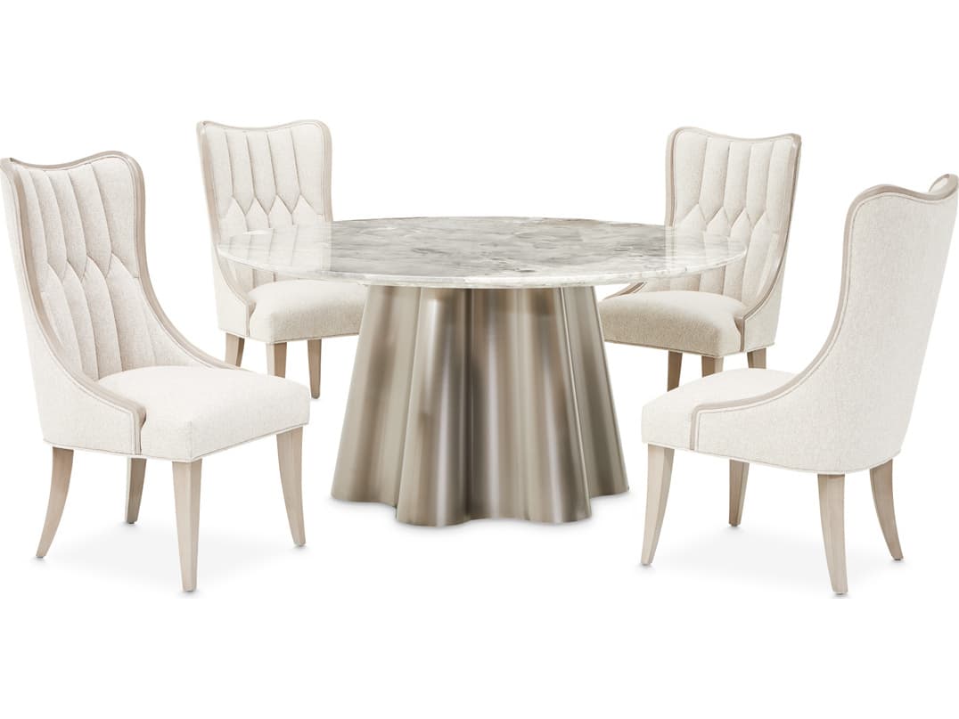 Michael Amini St. Charles Round Marble Dining Table