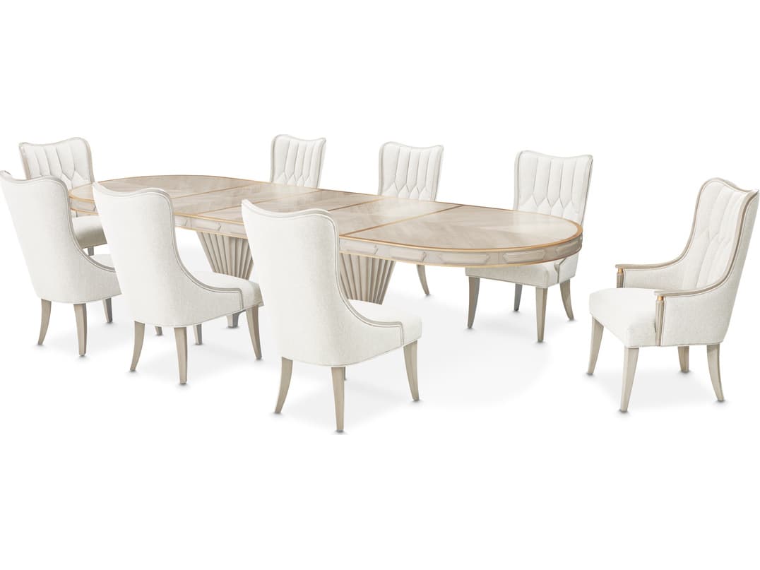 Michael Amini St. Charles Poplar Wood Dining Room Set