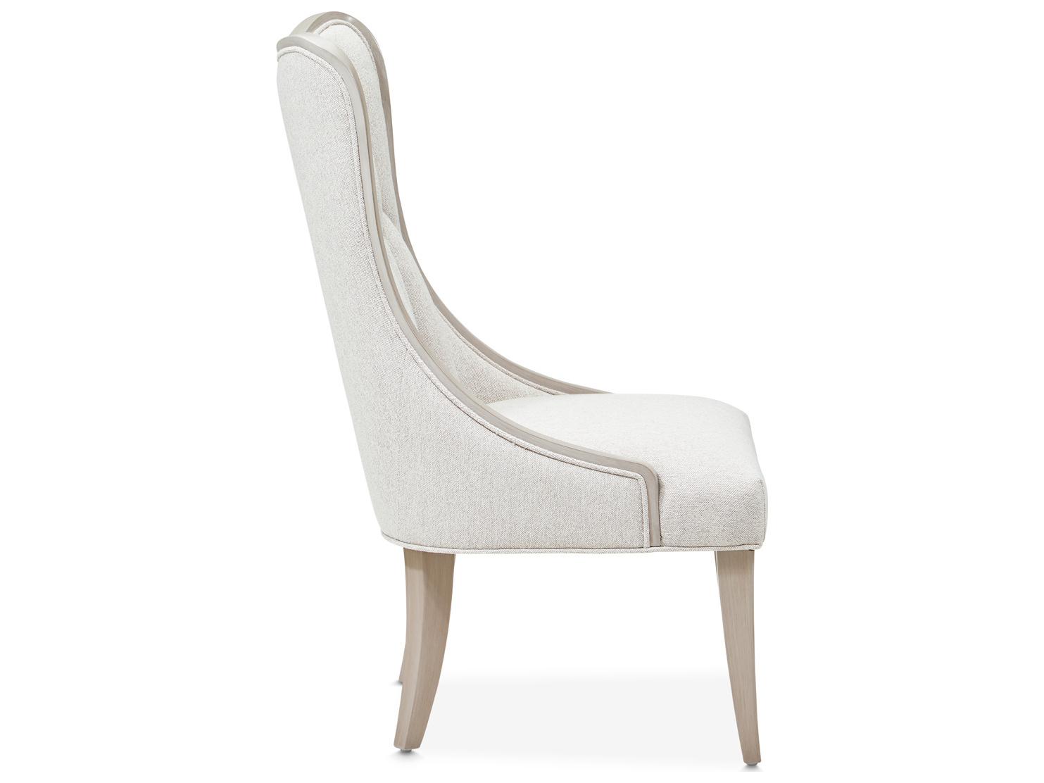 Michael Amini St. Charles Rubberwood Gray Upholstered Armless Dining Chair