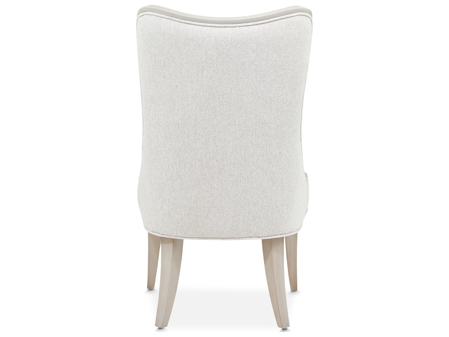 Michael Amini St. Charles Rubberwood Gray Upholstered Armless Dining Chair