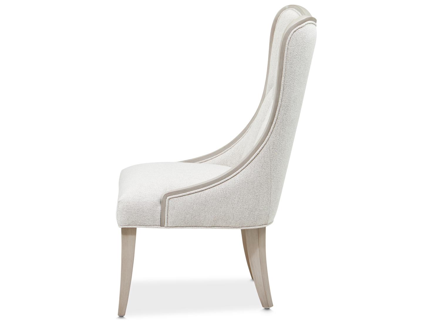 Michael Amini St. Charles Rubberwood Gray Upholstered Armless Dining Chair