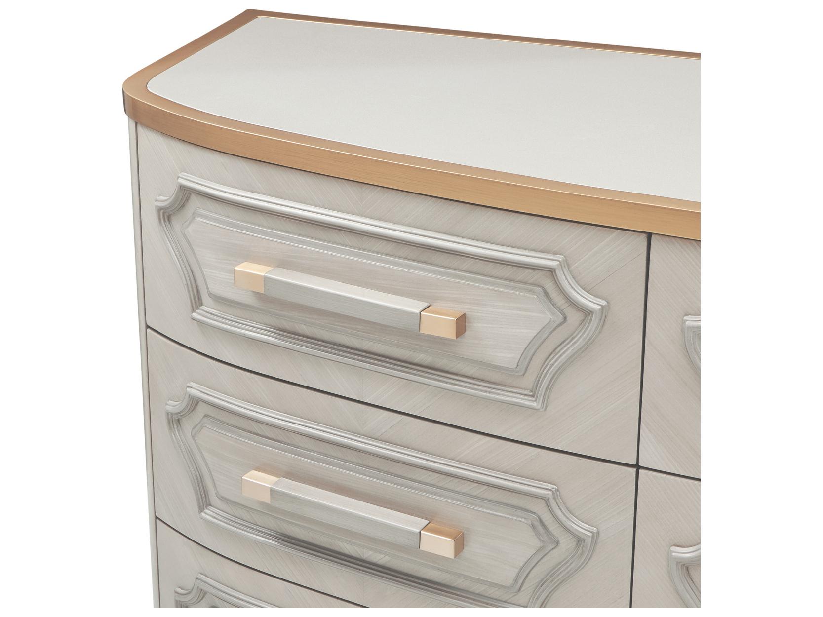 Michael Amini St. Charles Gray Poplar Wood Dresser