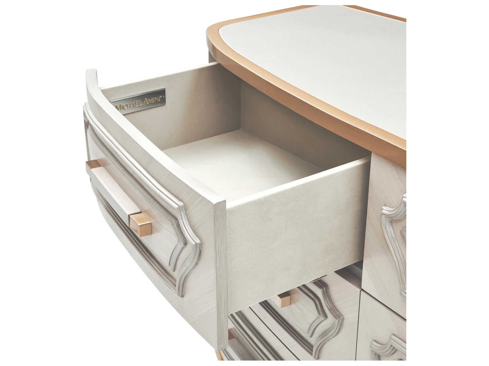 Michael Amini St. Charles Gray Poplar Wood Dresser