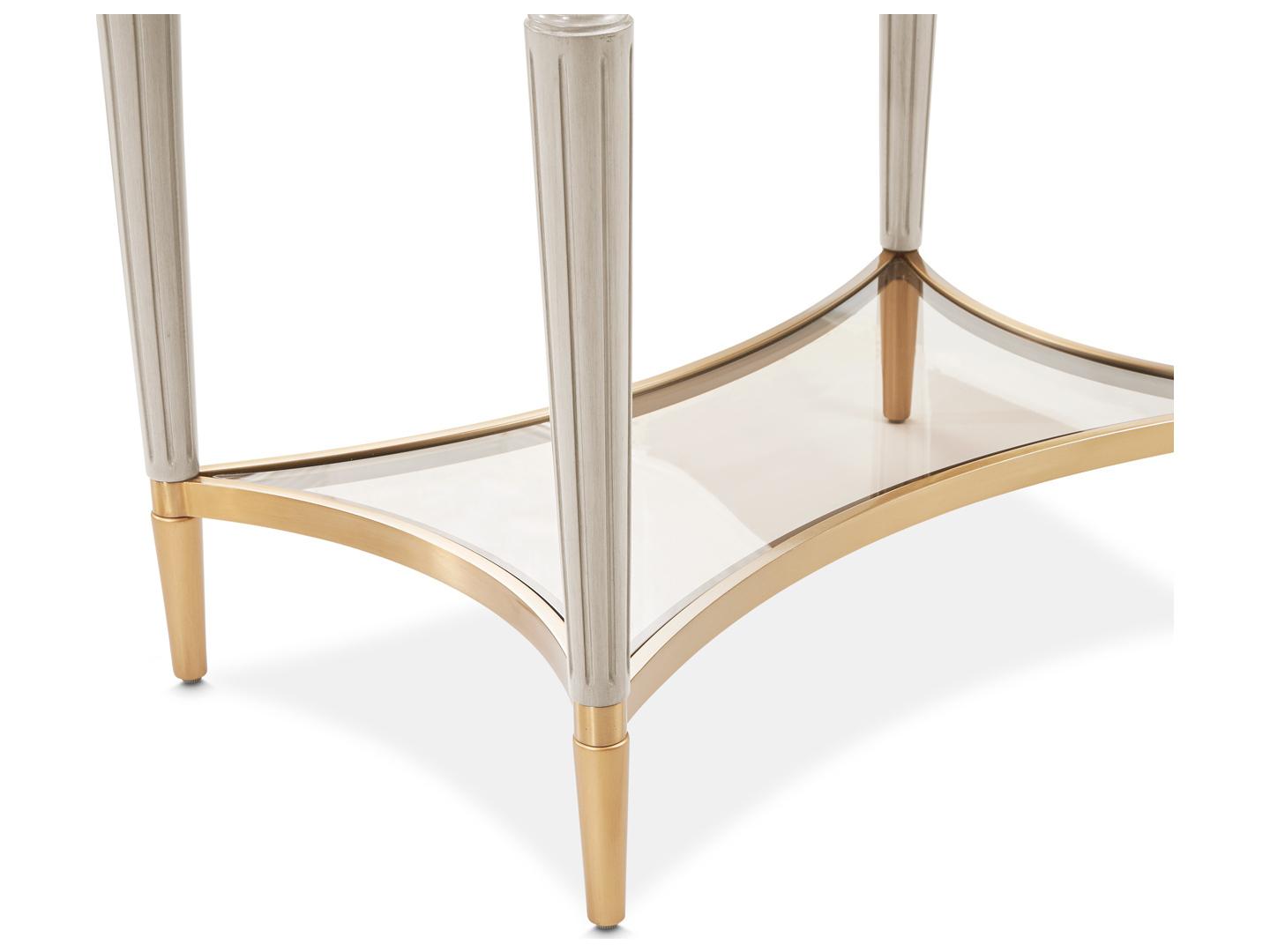 Michael Amini St. Charles Rectangular Wood End Table