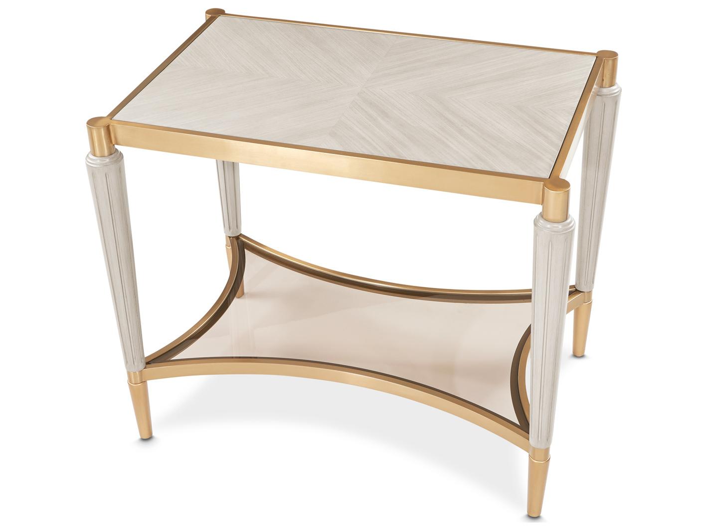 Michael Amini St. Charles Rectangular Wood End Table