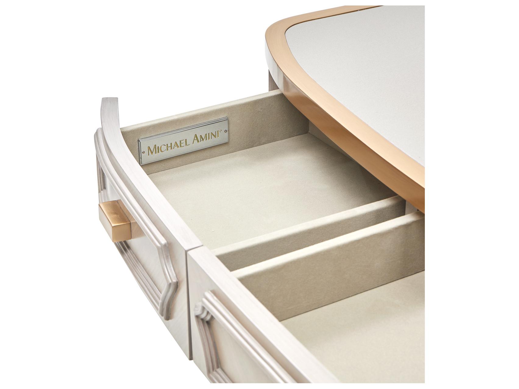 Michael Amini St. Charles Rectangular Wood Console Table