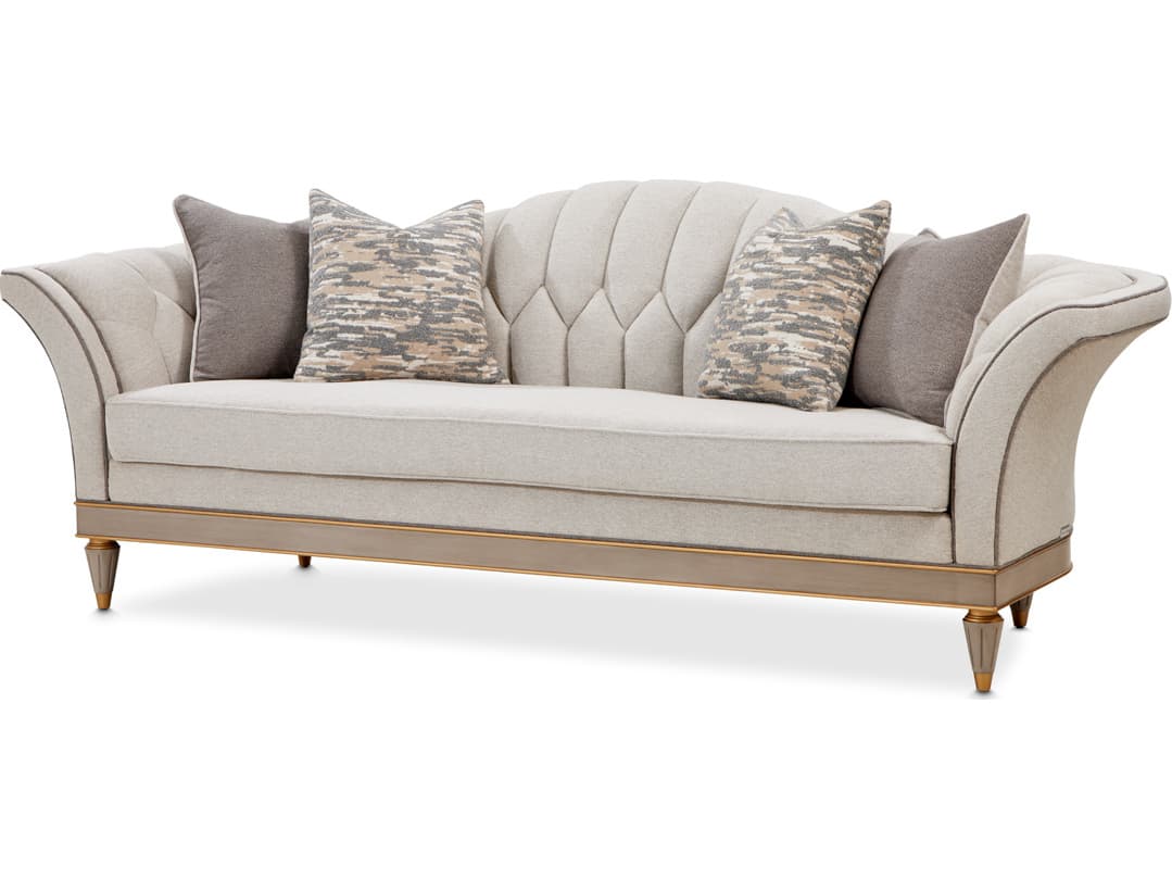 Michael Amini St. Charles Gray Upholstered Sofa