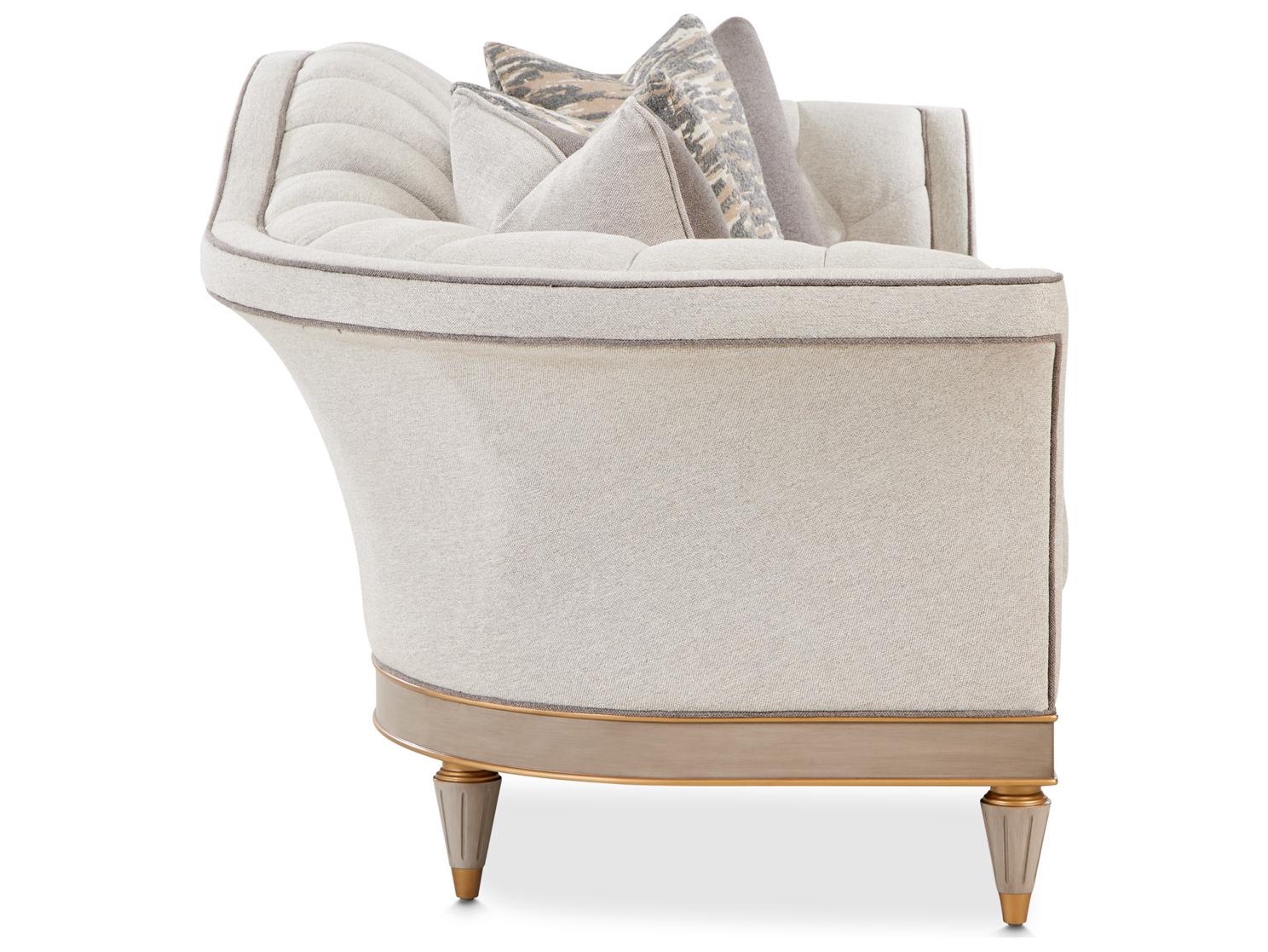 Michael Amini St. Charles Gray Upholstered Sofa