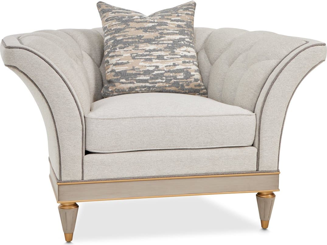 Michael Amini St. Charles Gray Accent Chair