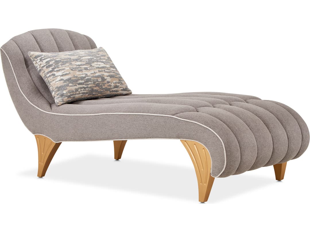 Michael Amini St. Charles Gray Upholstered Chaise