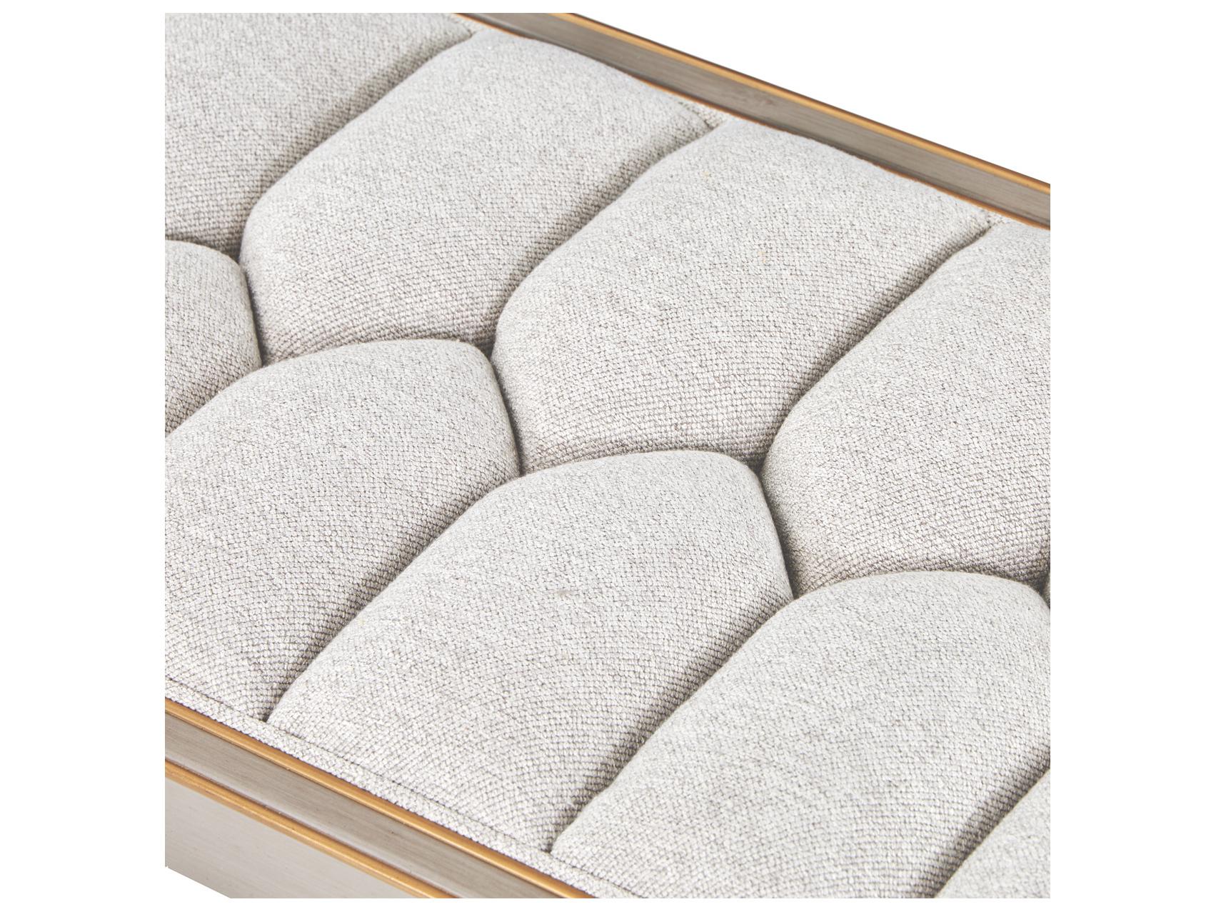 Michael Amini St. Charles Gray Upholstered Accent Bench