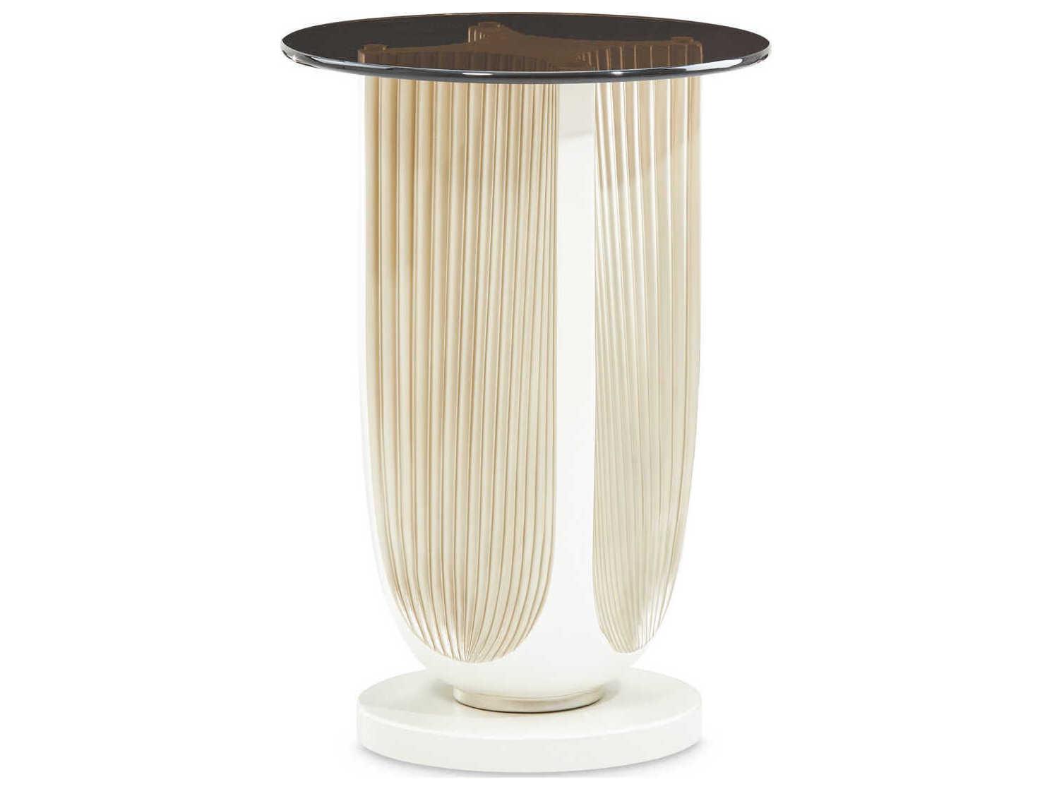 Michael Amini La Marisia Round Glass End Table