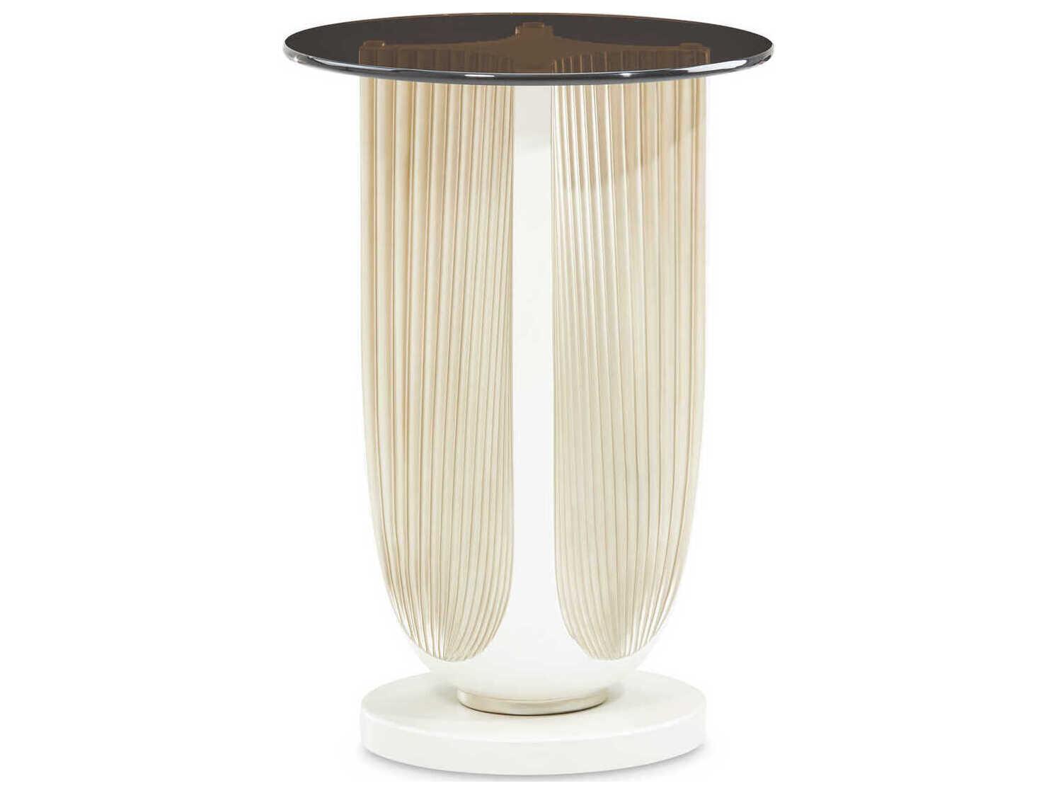 Michael Amini La Marisia Round Glass End Table