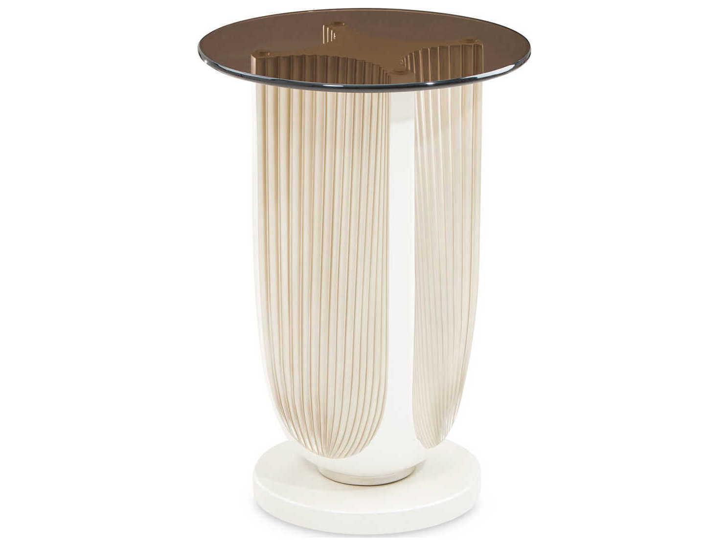Michael Amini La Marisia Round Glass End Table
