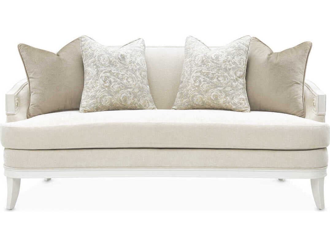 Michael Amini La Marisia Cream Upholstered Loveseat