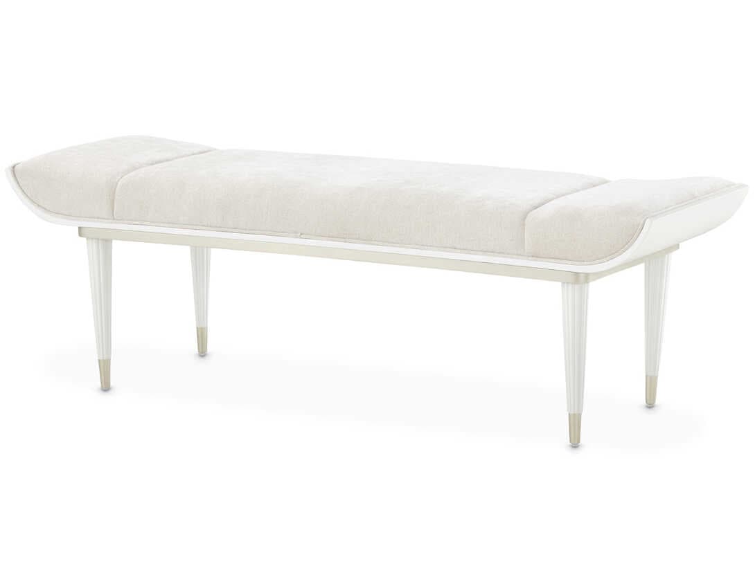 Michael Amini La Marisia Cream Upholstered Accent Bench